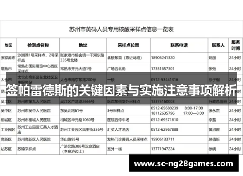 签帕雷德斯的关键因素与实施注意事项解析 签帕雷德斯的关键因素与实施注意事项解析